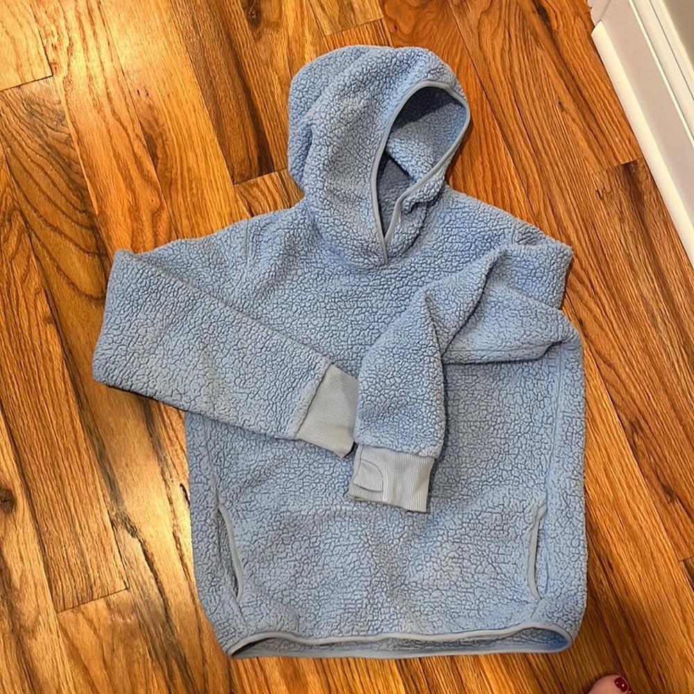 Athleta girl blue Sherpa hoodie